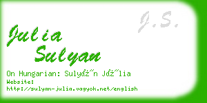 julia sulyan business card